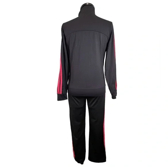 Adidas Black/Pink Athleisure Track Suit Jacket Pants Set GIRLS XL - Picture 4 of 15